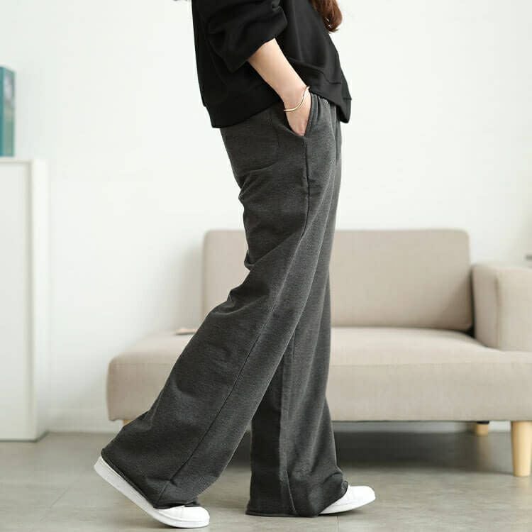 大きいサイズ レディース スウェットセミフレアパンツ　wk-0586