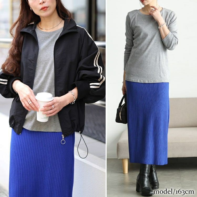 大きいサイズ レディース コットンラウンドネックロングTシャツ　wk-0582 【メール便可】