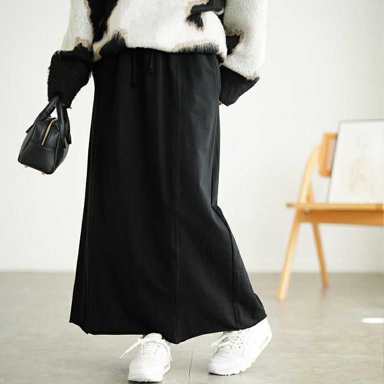 大きいサイズ レディース バックスリットスウェットナロースカート　wk-0585