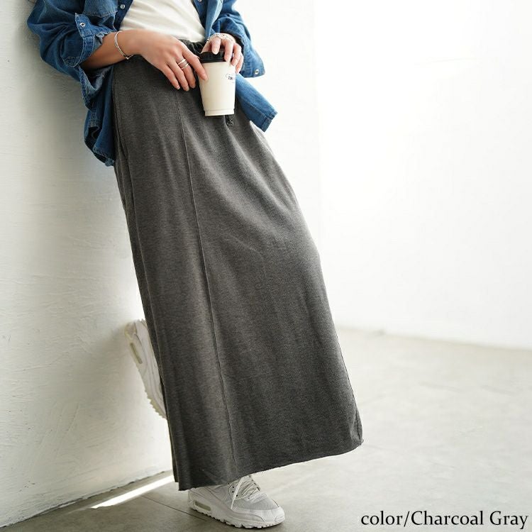 大きいサイズ レディース バックスリットスウェットナロースカート　wk-0585