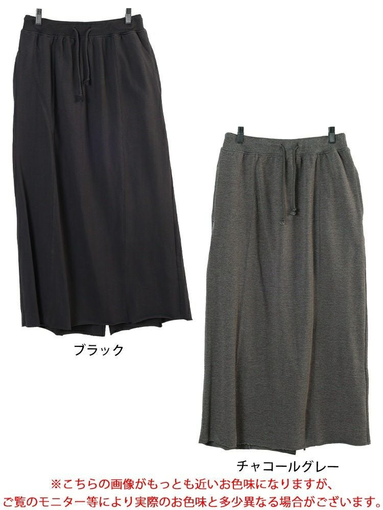 大きいサイズ レディース バックスリットスウェットナロースカート　wk-0585