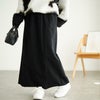 大きいサイズ レディース バックスリットスウェットナロースカート　wk-0585 ブラック