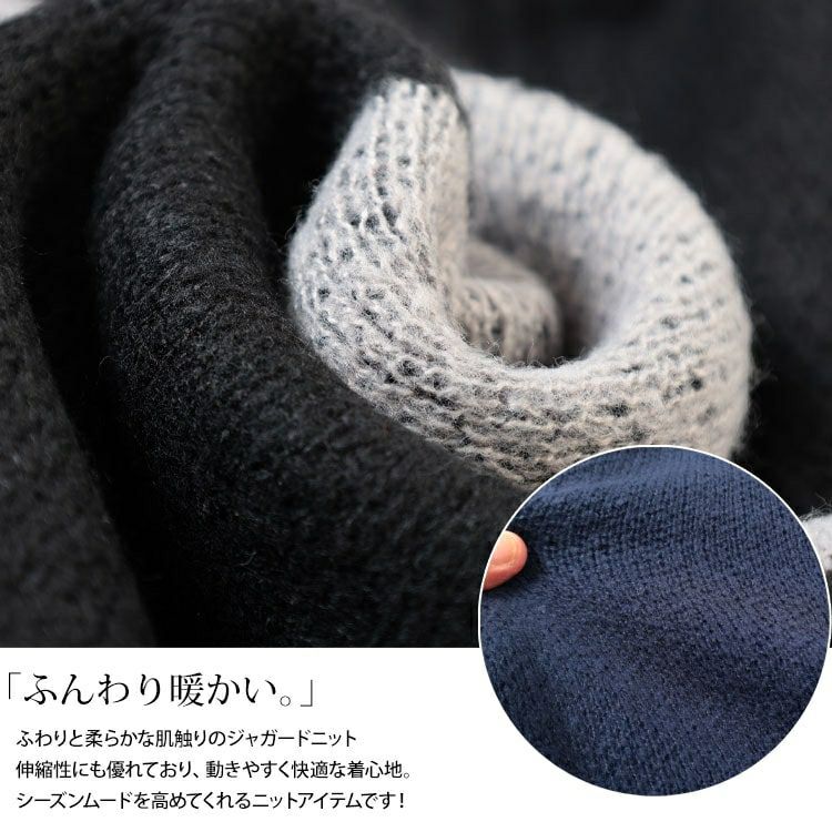 大きいサイズ レディース ハーフZIPアシメバイカラーニット　sum-0018