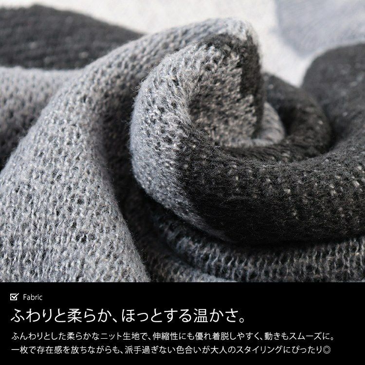 大きいサイズ レディース マーブル柄ラウンドネックニット　sum-0020