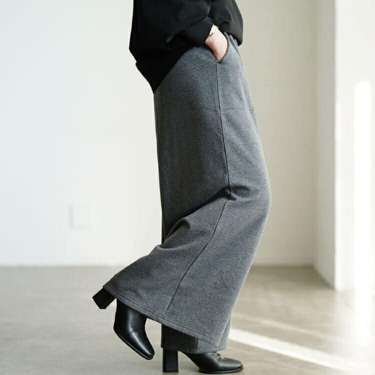 大きいサイズ レディース 裏シャギーワイドパンツ　map-44