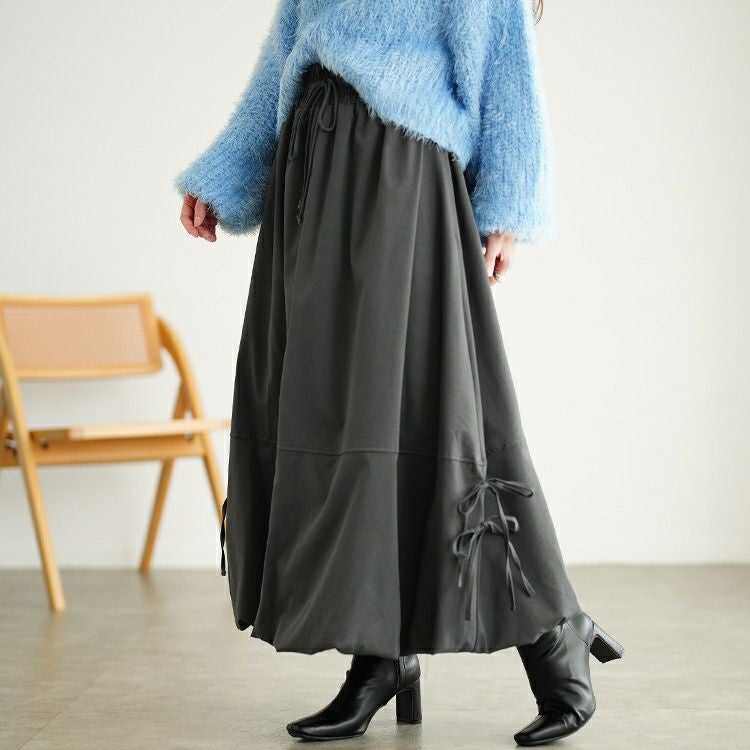 大きいサイズ レディース サイドリボンバルーンスカート　nw-25053