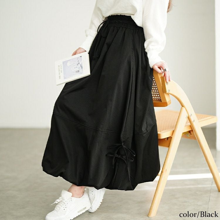 大きいサイズ レディース サイドリボンバルーンスカート　nw-25053