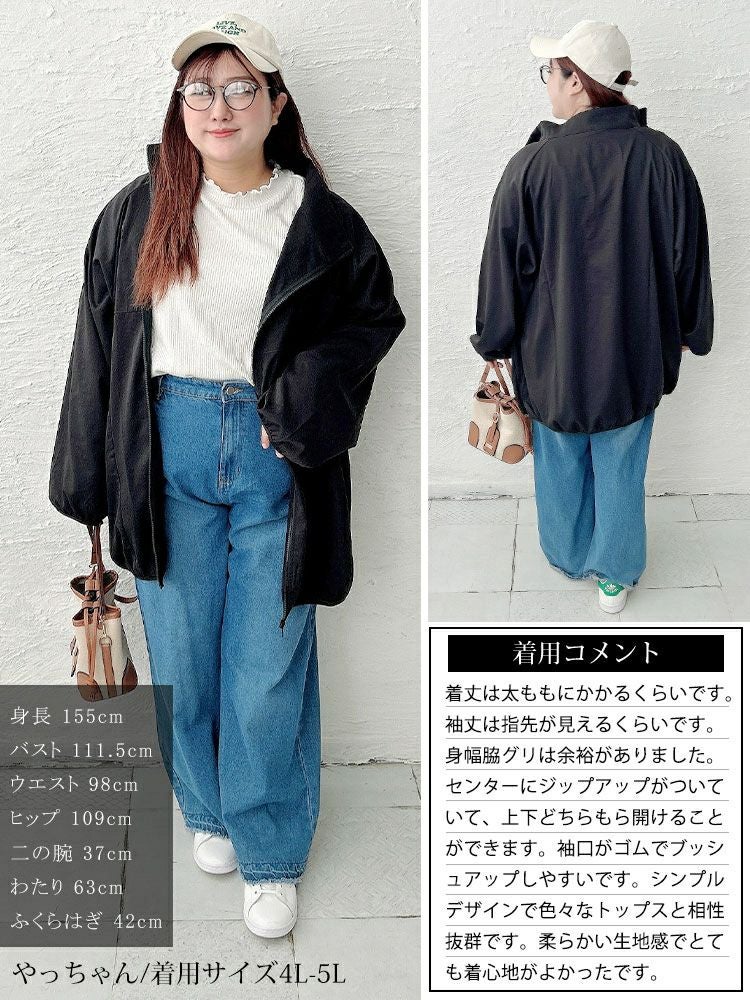 大きいサイズ レディース アシンメトリーダブルジップブルゾン sw-0838