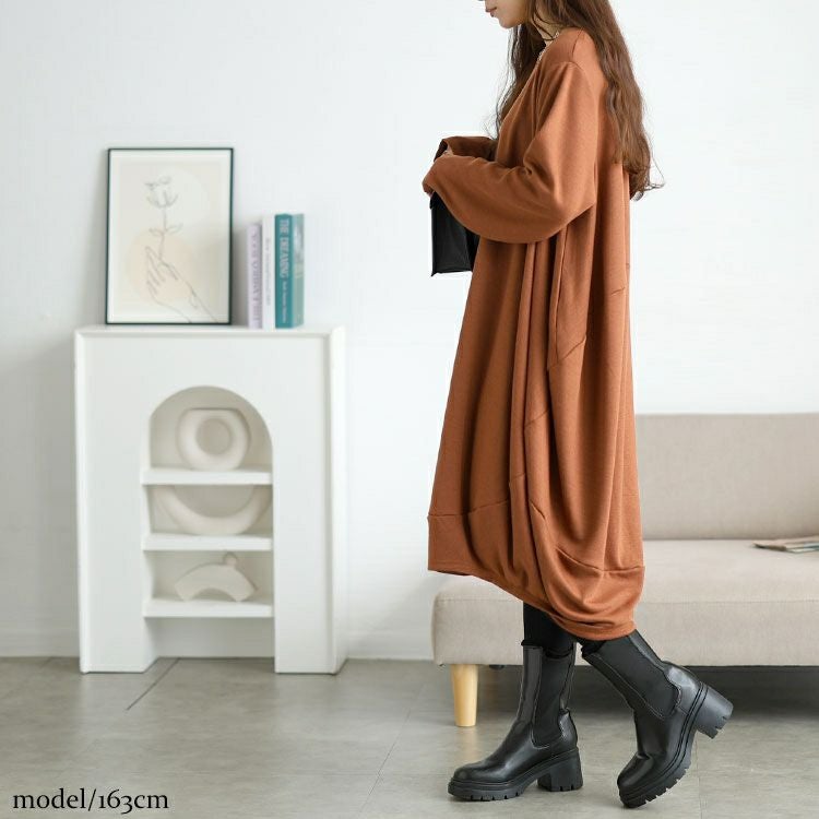 大きいサイズ レディース オーバーサイズコクーンワンピース goldy-1772