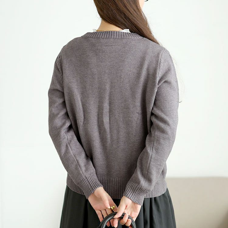 大きいサイズ レディース カラフルボタンワッペン付きニットカーディガン goldy-1770