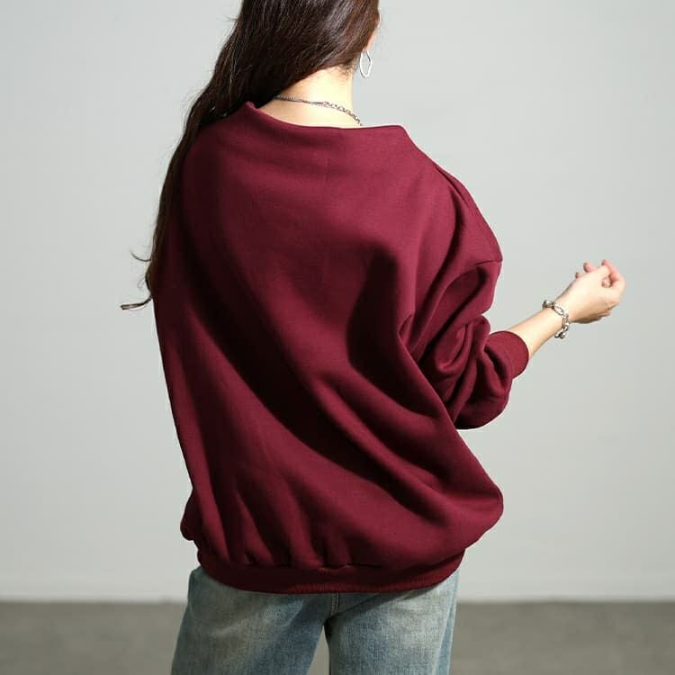 大きいサイズ レディース 裏起毛ミニハイネックプルオーバー sum-0037