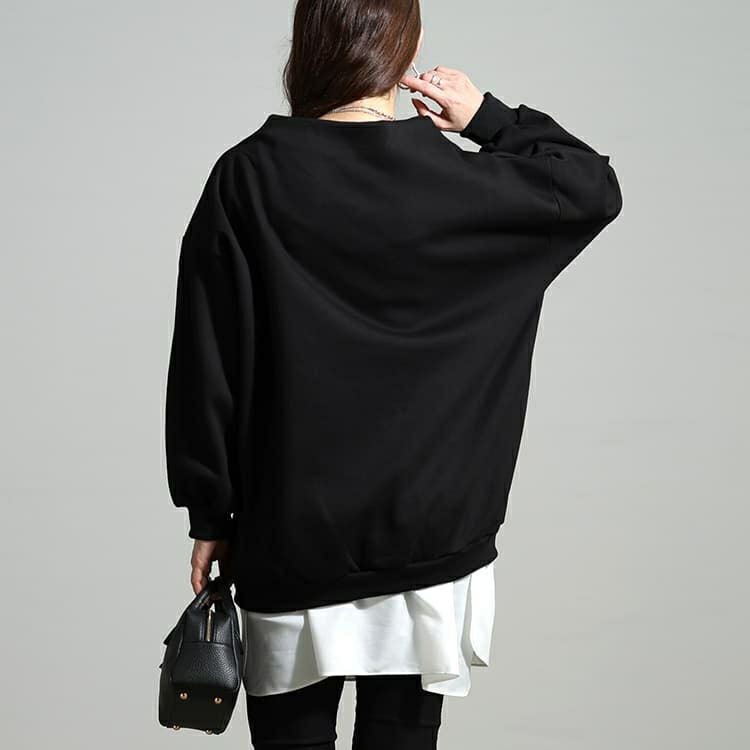 大きいサイズ レディース 裏起毛ミニハイネックプルオーバー sum-0037