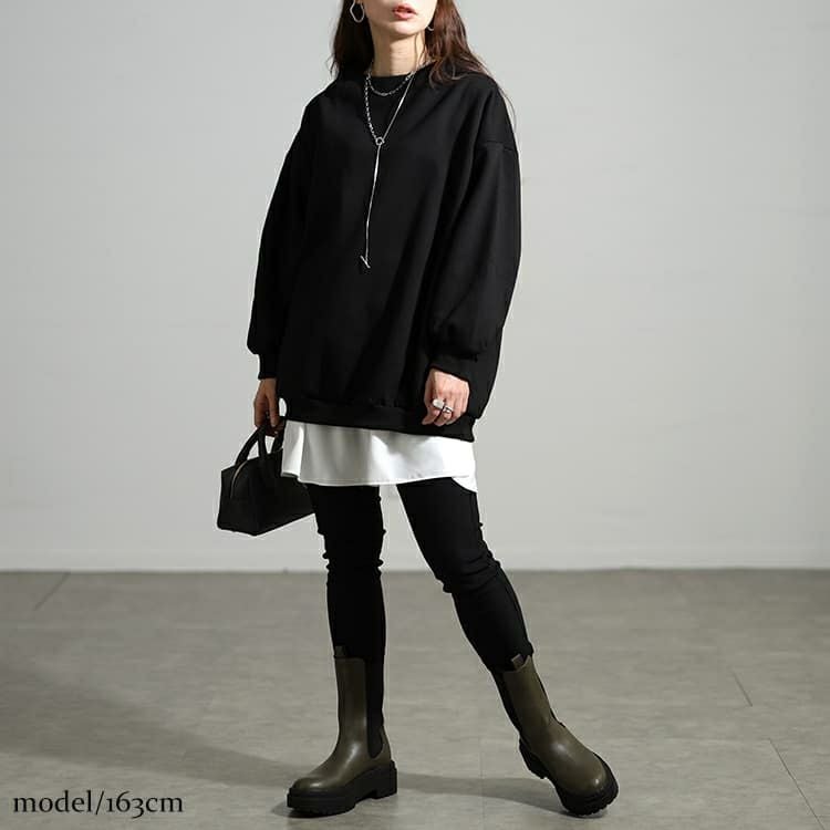 大きいサイズ レディース 裏起毛ミニハイネックプルオーバー sum-0037