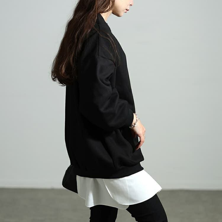 大きいサイズ レディース 裏起毛ミニハイネックプルオーバー sum-0037