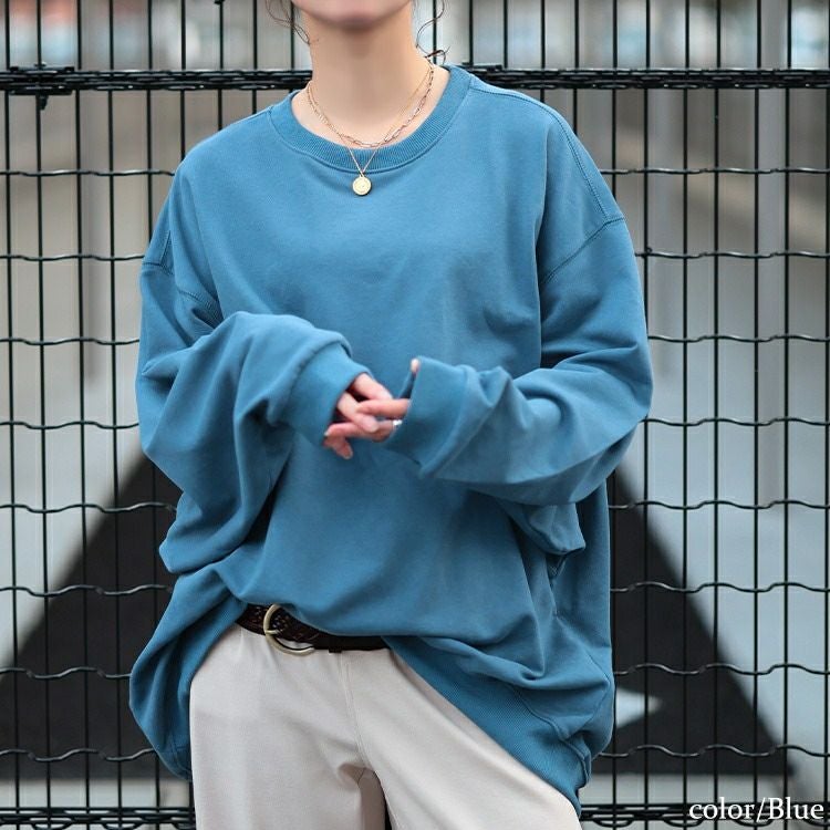 大きいサイズ レディース ラウンドネックオーバーサイズチュニック jp567