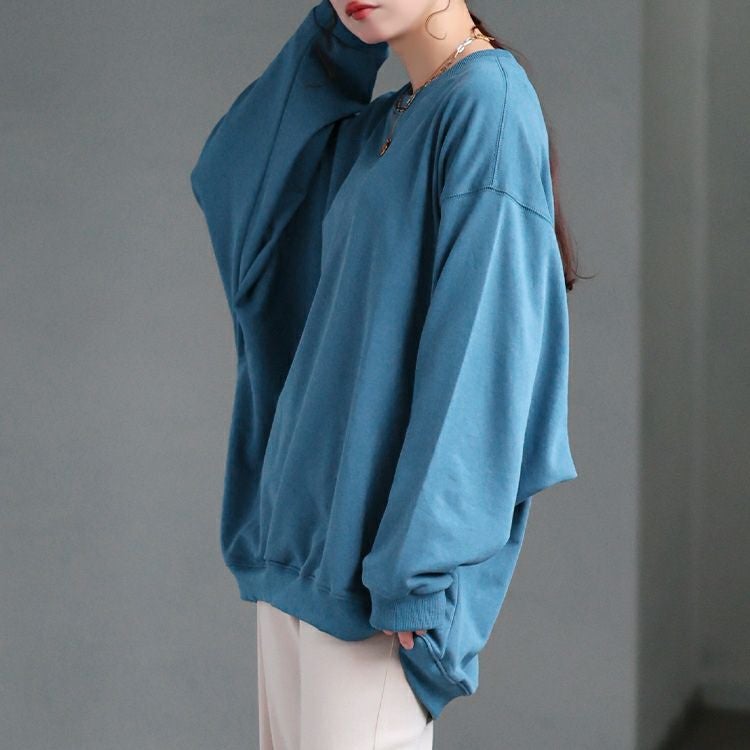 大きいサイズ レディース ラウンドネックオーバーサイズチュニック jp567