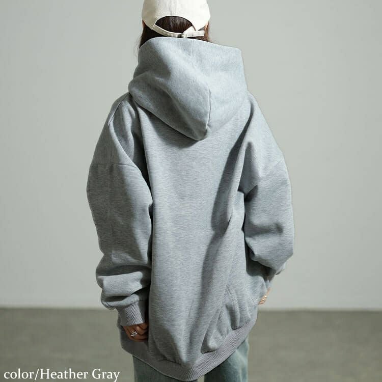 大きいサイズ レディース 裏起毛オーバーサイズパーカー nw-25058