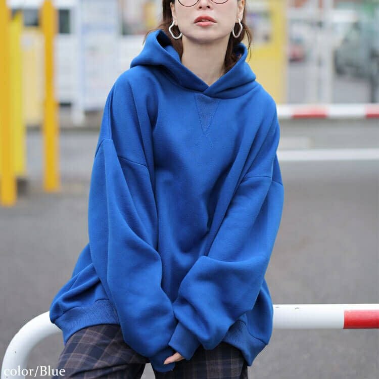 大きいサイズ レディース 裏起毛オーバーサイズパーカー nw-25058