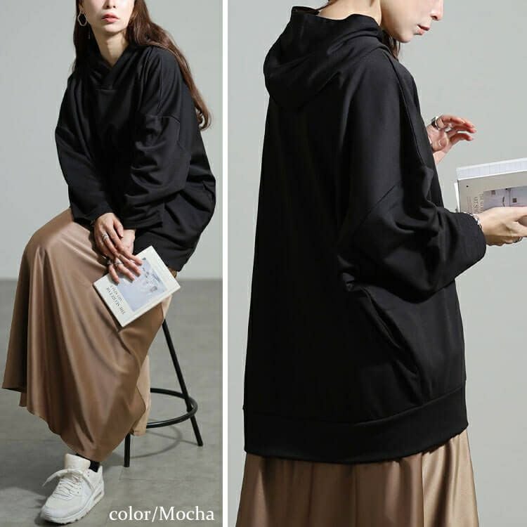 大きいサイズ レディース パーカードッキングサテンワンピース nw-25057