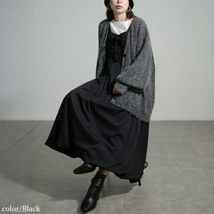 大きいサイズ レディース レースアップバルーンジャンパースカート nw-25055