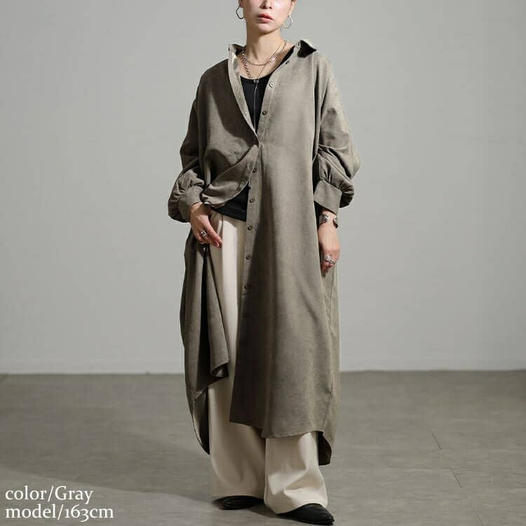 大きいサイズ レディース オーバーサイズシャツワンピース nw-25051