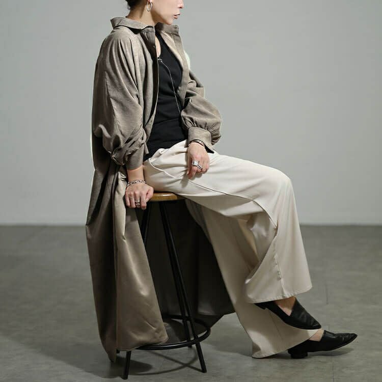 大きいサイズ レディース オーバーサイズシャツワンピース nw-25051