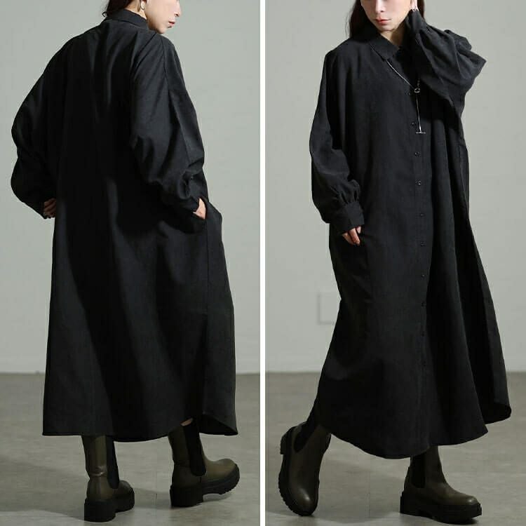 大きいサイズ レディース オーバーサイズシャツワンピース nw-25051