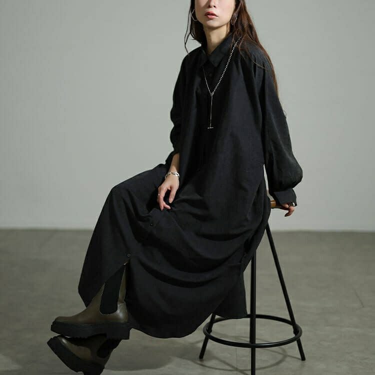 大きいサイズ レディース オーバーサイズシャツワンピース nw-25051