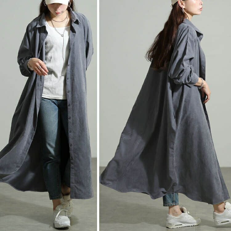 大きいサイズ レディース オーバーサイズシャツワンピース nw-25051