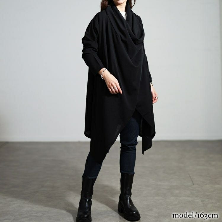 大きいサイズ レディース アシンメトリーカシュクールコーディガン nw-25050