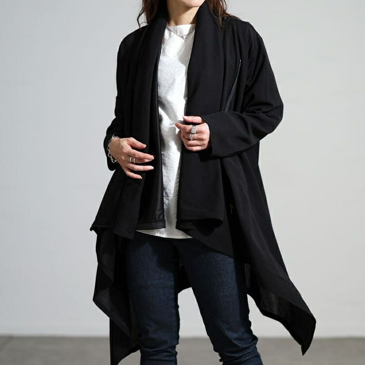 大きいサイズ レディース アシンメトリーカシュクールコーディガン nw-25050