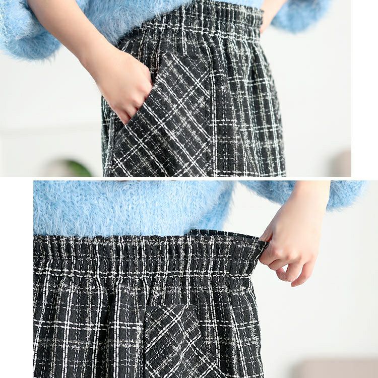 大きいサイズ レディース ファンシーラメツイードミニスカート tani-25279ll