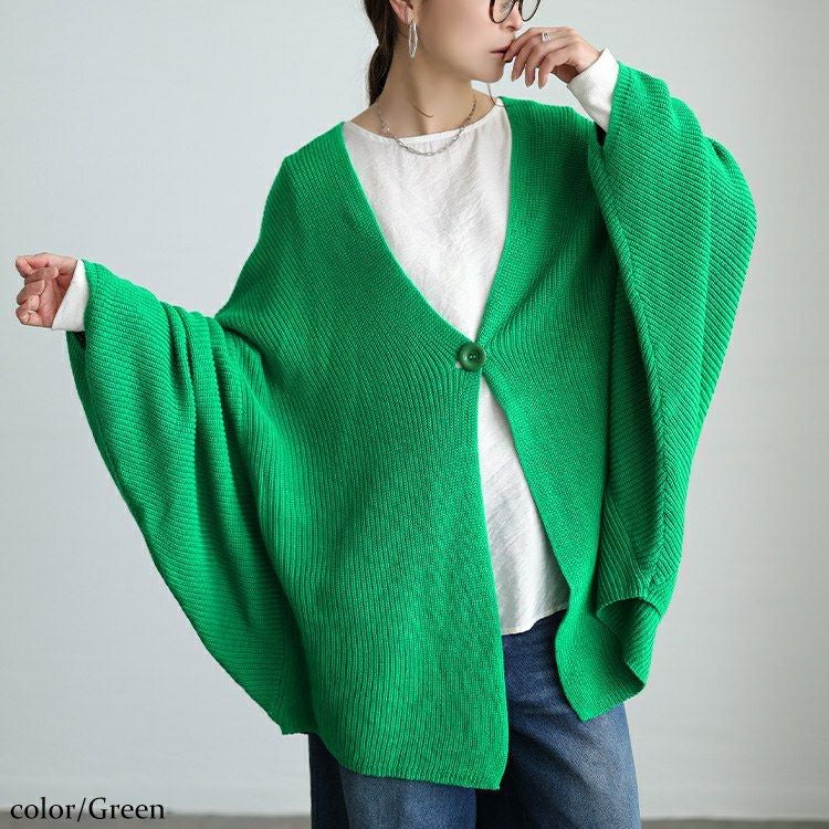 大きいサイズ レディース ワイドドルマンニットカーディガン jp568