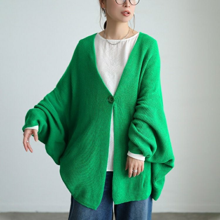 大きいサイズ レディース ワイドドルマンニットカーディガン jp568