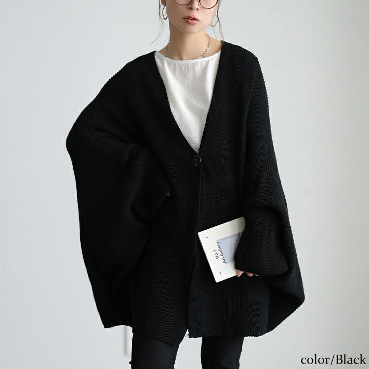 大きいサイズ レディース ワイドドルマンニットカーディガン jp568