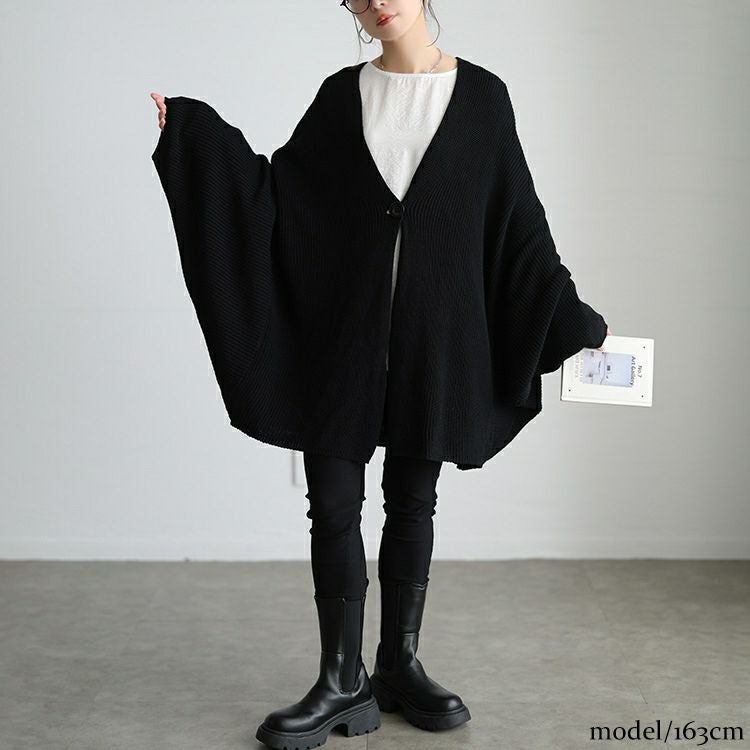 大きいサイズ レディース ワイドドルマンニットカーディガン jp568