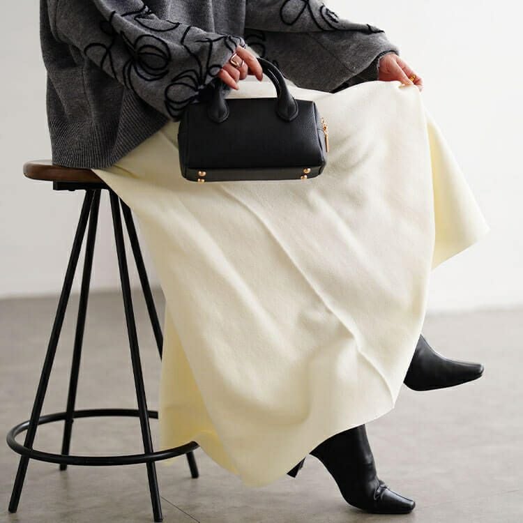 大きいサイズ レディース ハイゲージニットフレアスカート cpdai-641611