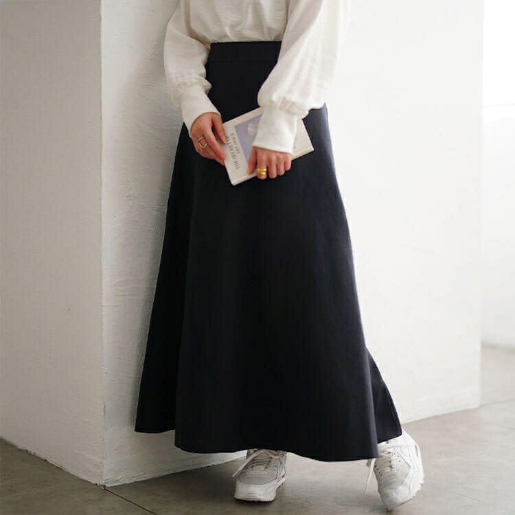 大きいサイズ レディース ハイゲージニットフレアスカート cpdai-641611