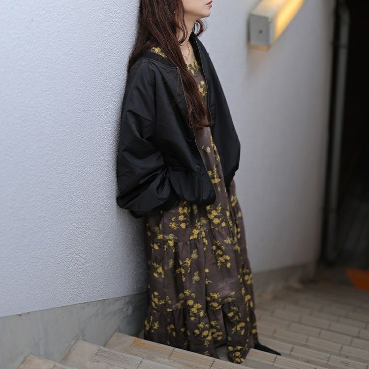 大きいサイズ レディース ぼかし花柄ティアードマキシワンピース maru-30208