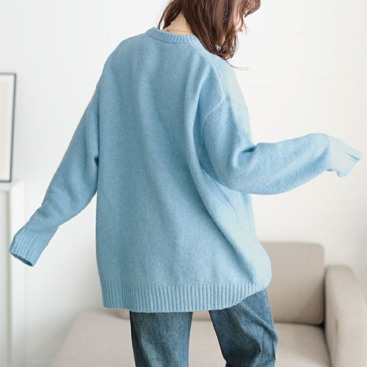 大きいサイズ レディース 花ジャガード＆刺繍ニットチュニック cros-245002