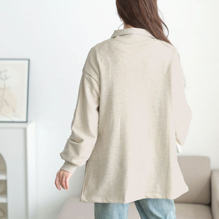 大きいサイズ レディース ロゴ入りダブルZIP襟付きカーディガン cros-140445