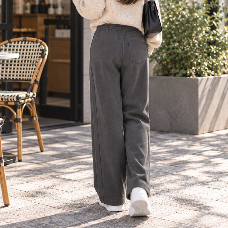 大きいサイズ レディース サイドラインワイドスウェットパンツ goldy-1790
