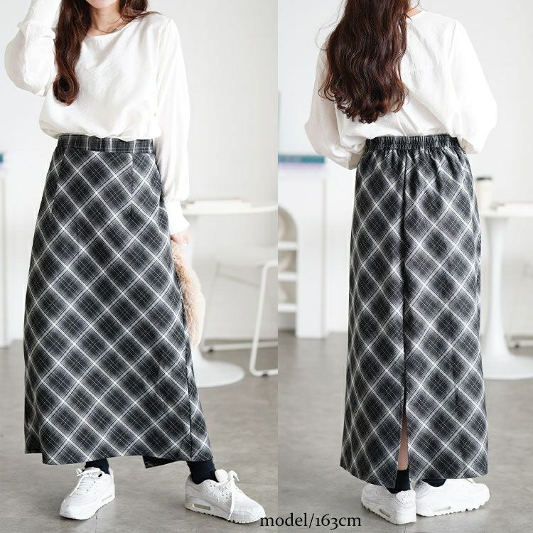 大きいサイズ レディース チェック柄ナロースカート tog-1064