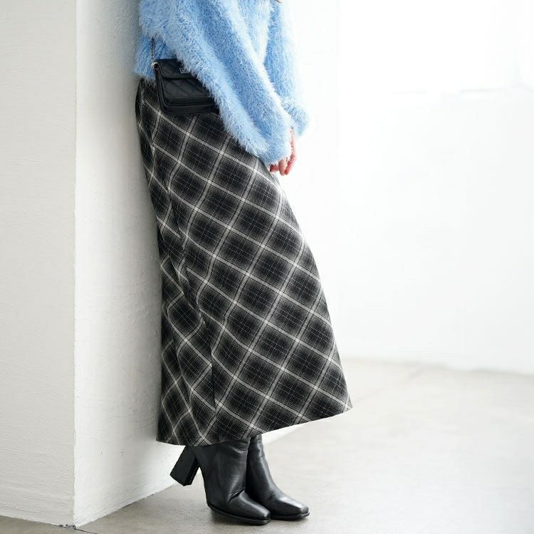 大きいサイズ レディース チェック柄ナロースカート tog-1064