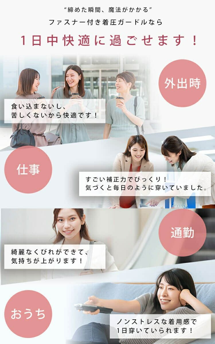 大きいサイズ レディース ファスナー付き着圧ガードルショーツ jp571