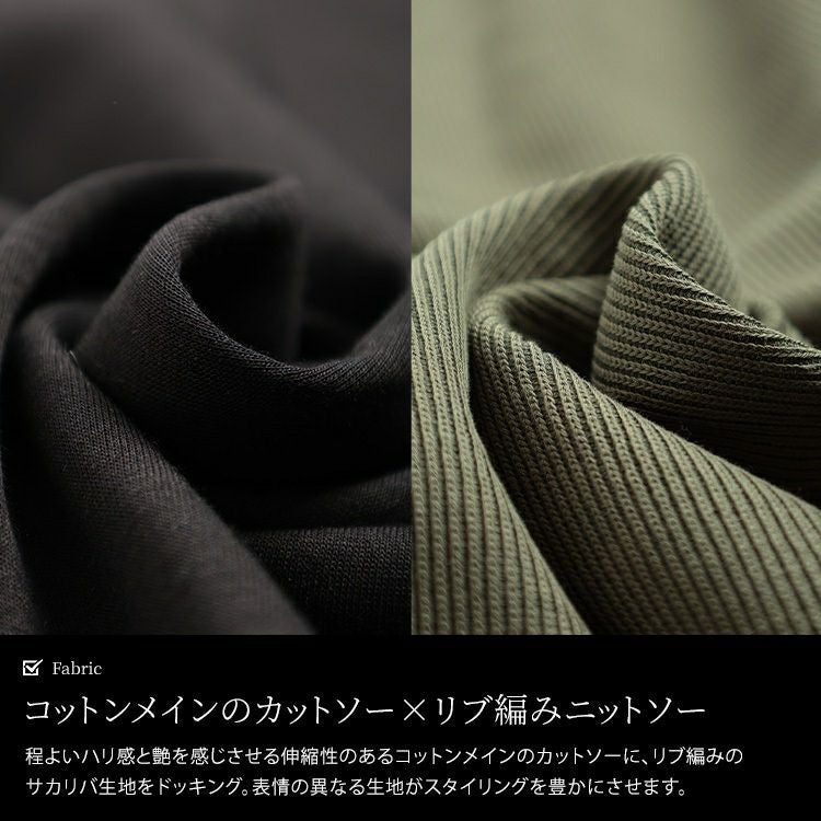 大きいサイズ レディース 異素材切り替えバイカラーワンピース maru-30207