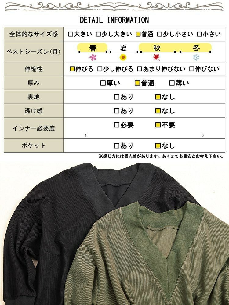 大きいサイズ レディース 深Vネックニットソーワイドプルオーバー maru-30205