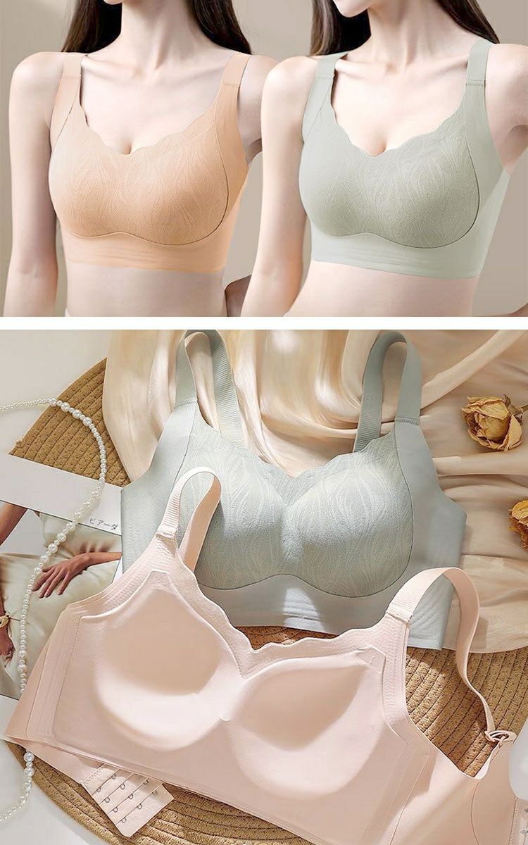 大きいサイズ レディース 胸を小さく見せる！脇高シームレスブラジャー goldy-1797