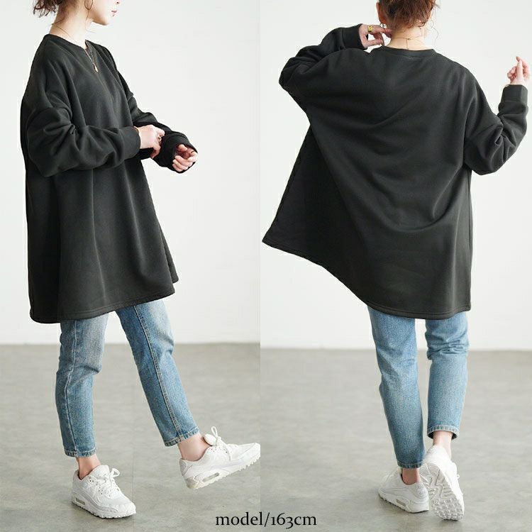 大きいサイズ レディース 裏起毛フレアチュニック goldy-1794