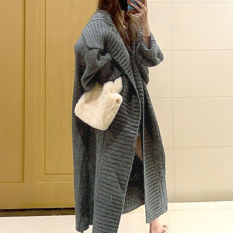 大きいサイズ レディース ケーブル編みニットコーディガン goldy-1783